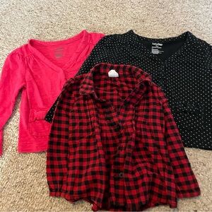 GAP Kids Red Plaid and Black Polka Dot Shirts